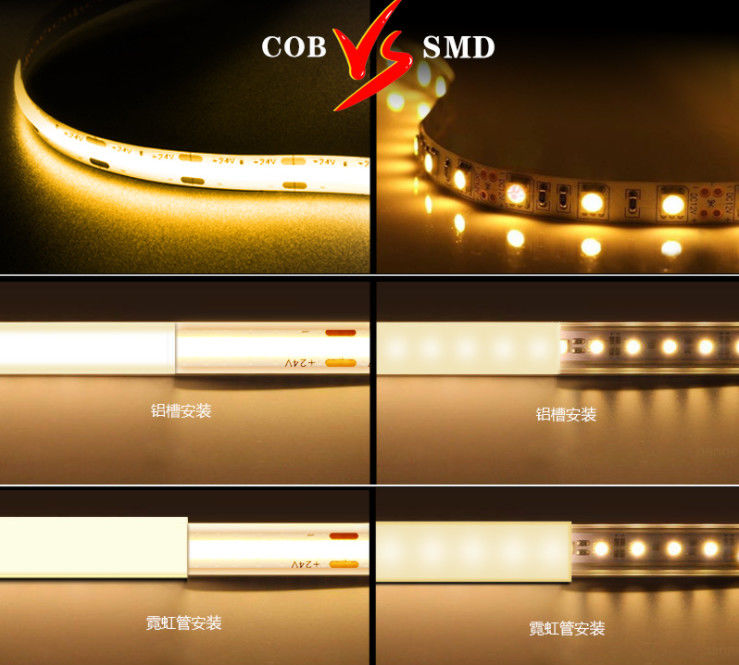 현명한 색 교체 24V COB RGBW LED 스트립 10 밀리미터는 2700K-6500K를 방수 처리합니다