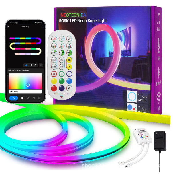 16.4ft RGB 실리콘 네온사인 스트립 라이트 리모콘 현명한 색 교체
