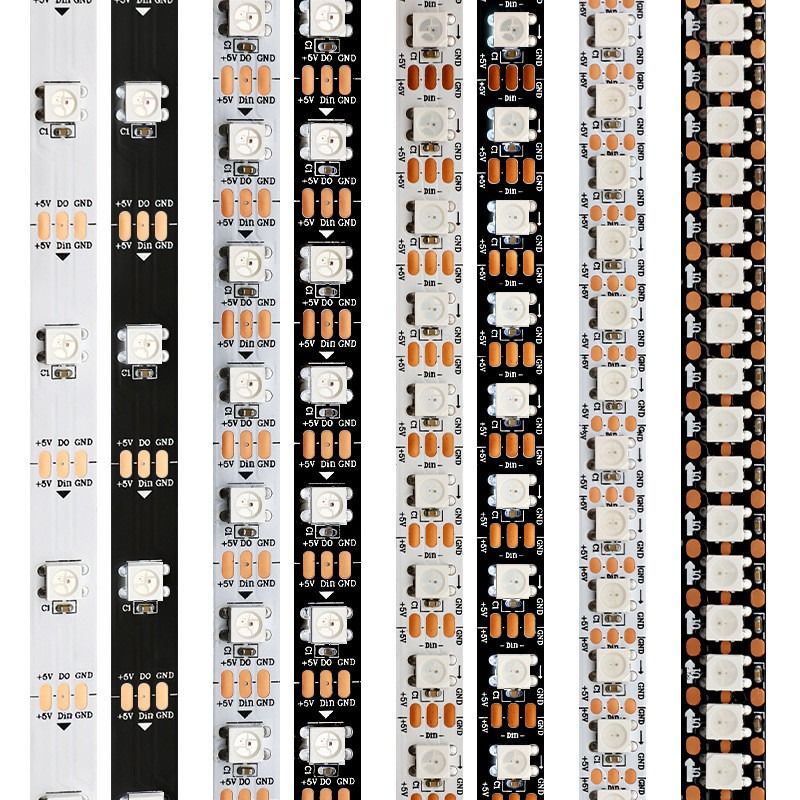 탄력적인 RGB는 스트립 라이트 WS2812B에게 5050SMD 개별적 주소 지정 가능형 16.4FT 60Pixels/M 300Pixels 발광다이오드 픽셀 스트립을 보내게 했습니다