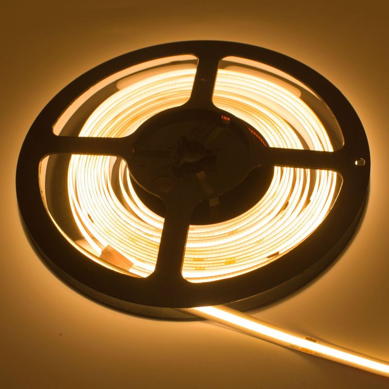 고밀도 320 Led/M 탄력적 24V COB LED 스트립 라이트는 10W 온백색을 구부립니다